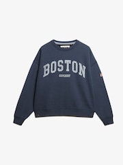 Superdry Blue Oversized Athletic Essentials Crew Sweatshirt - Image 5 of 6