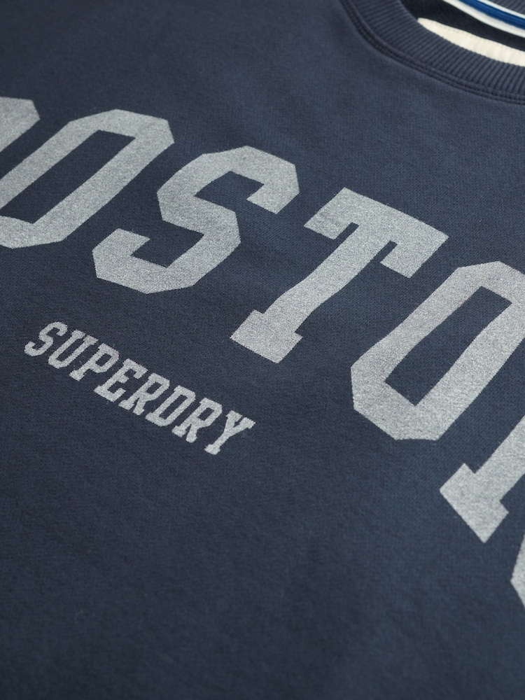 Superdry Blue Oversized Athletic Essentials Crew Sweatshirt - Image 6 of 6