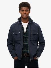 Superdry Blue Essentials Zip Through Jacket - Image 1 of 7