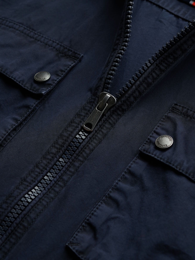 Superdry Blue Essentials Zip Through Jacket - Image 7 of 7