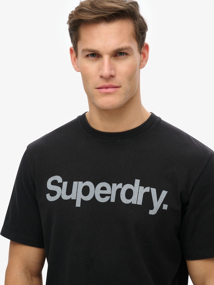 Superdry Black Core Logo City T-Shirt - Image 3 of 3