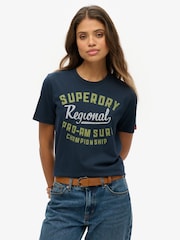 Superdry Blue Relaxed Lo-Fi Outdoor T-Shirt - Image 1 of 6