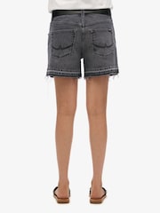 Superdry Black Mid Rise Cut Off Shorts - Image 2 of 7