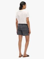 Superdry Black Mid Rise Cut Off Shorts - Image 4 of 7