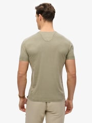 Superdry Green Slub Short Sleeve Jersey Grandad Top - Image 2 of 6
