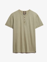 Superdry Green Slub Short Sleeve Jersey Grandad Top - Image 5 of 6