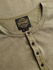 Superdry Green Slub Short Sleeve Jersey Grandad Top - Image 6 of 6