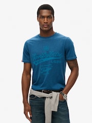 Superdry Blue Workwear Washed Relaxed T-Shirt - Image 1 of 4