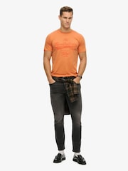 Superdry Orange Relaxed Workwear Washed T-Shirt - Image 3 of 5