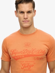 Superdry Orange Relaxed Workwear Washed T-Shirt - Image 4 of 5