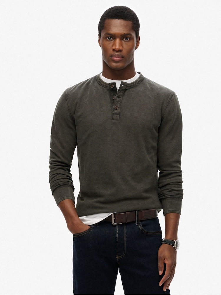 Superdry Lightweight Textured Grandad Top - Bild 1 von 6