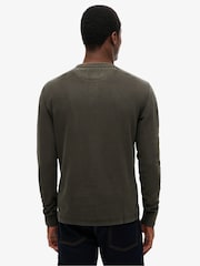 Superdry Green Lightweight Textured Grandad Top - Image 1 of 4