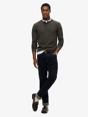 Superdry Green Lightweight Textured Grandad Top - Image 2 of 4