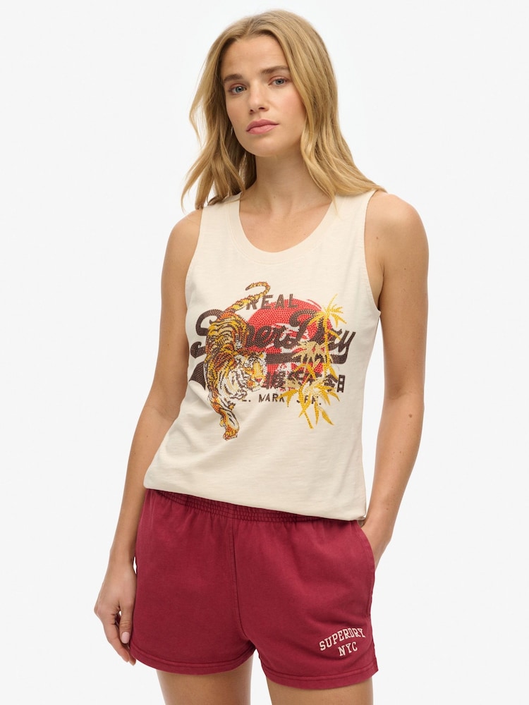 Superdry Vintage Logo Tokyo Scoop Neck vest - Imagen 1 de 6