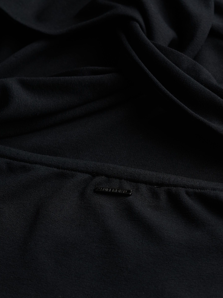 Superdry Black Jersey Twist Back Midi Dress - Image 6 of 6