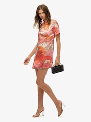 Superdry Pink Mandarin Jacquard Mini Dress - Image 5 of 7