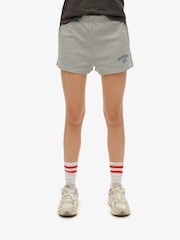 Superdry Grey Athletic Essentials Graphic Print Shorts - Image 1 of 7