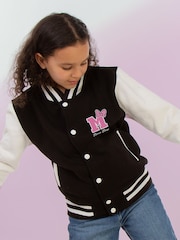 Brands In Black Minnie Mouse Print Classy Varsity Jacket - Image 1 of 4