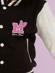 Brands In Black Minnie Mouse Print Classy Varsity Jacket - Image 4 of 4
