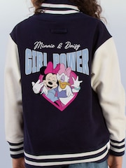 Brands In Blue Girl Power Minnie Mouse Print Varsity Jacket - Image 4 of 4