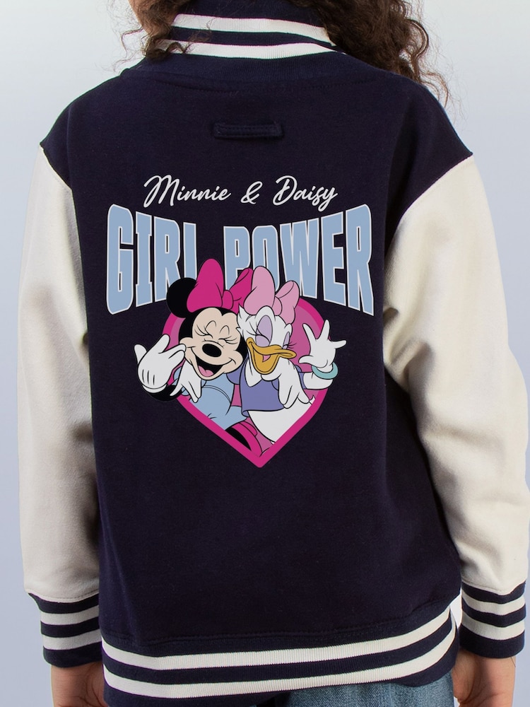 Brands In Blue Girl Power Minnie Mouse Print Varsity Jacket - Image 4 of 4