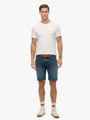 Superdry Blue Vintage Straight Shorts - Image 1 of 7