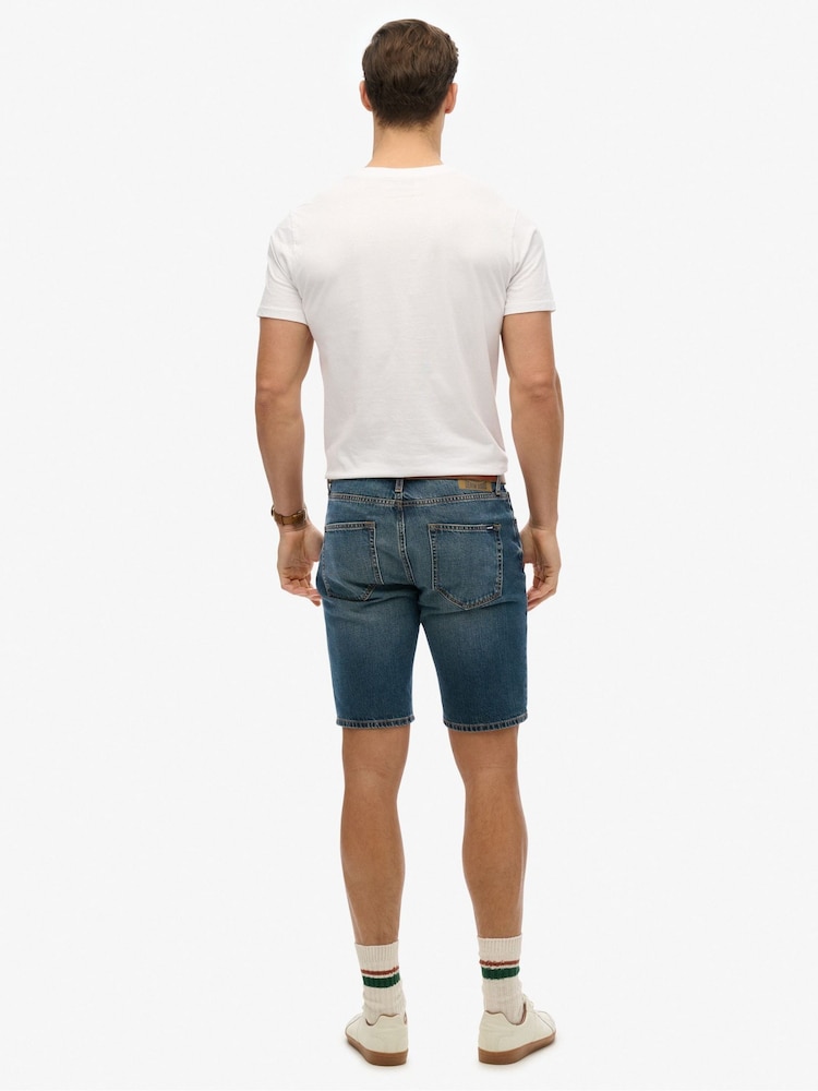 Superdry Blue Vintage Straight Shorts - Image 2 of 7