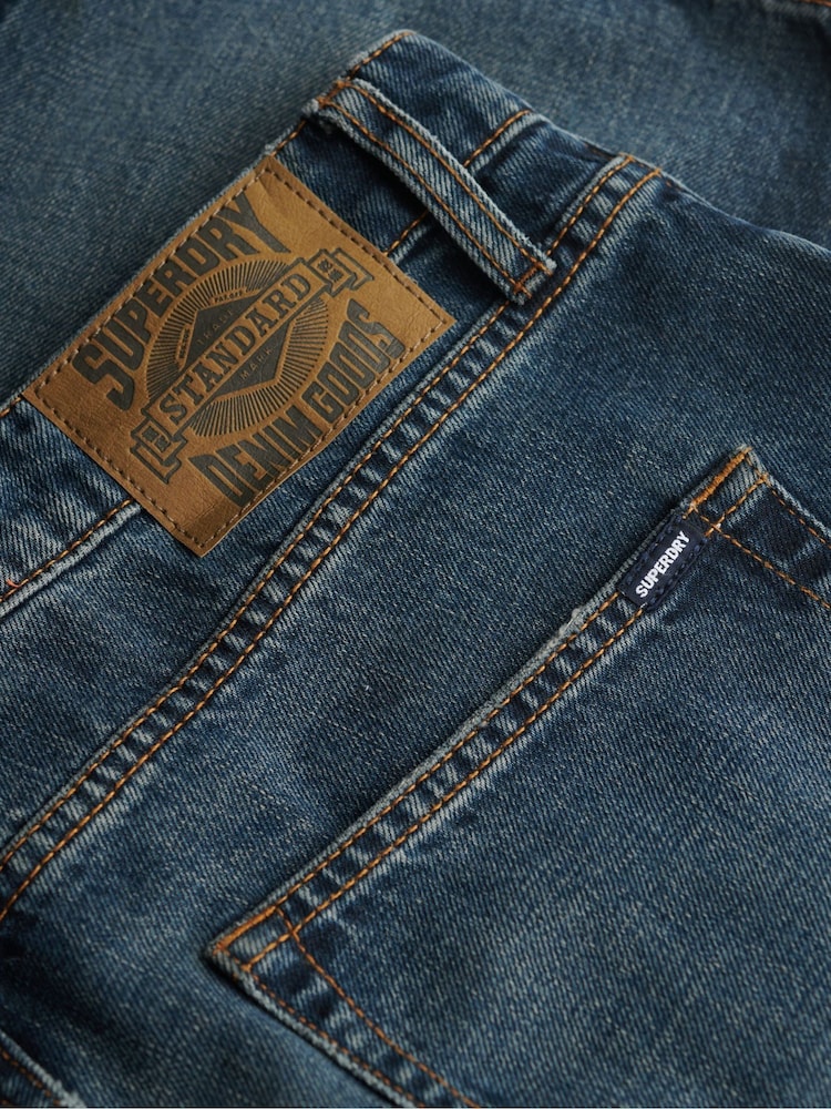 Superdry Blue Vintage Straight Shorts - Image 7 of 7