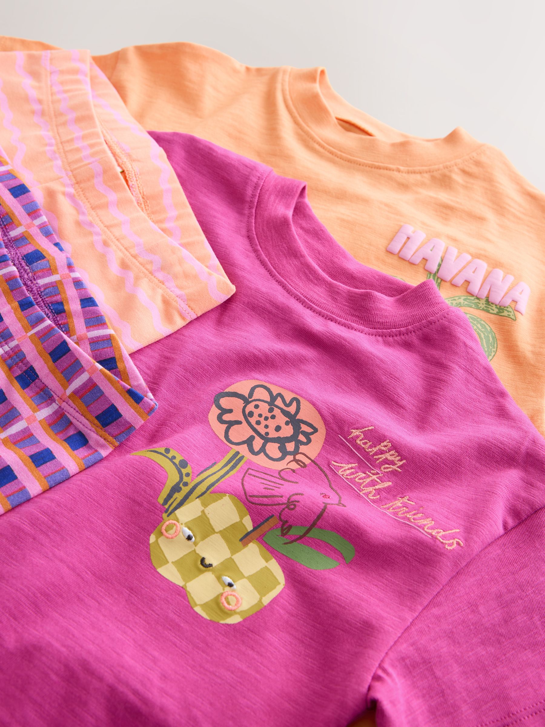 Buy Pink/Orange Top & Cycle Shorts Set 2 Pack (3mths-7yrs) from