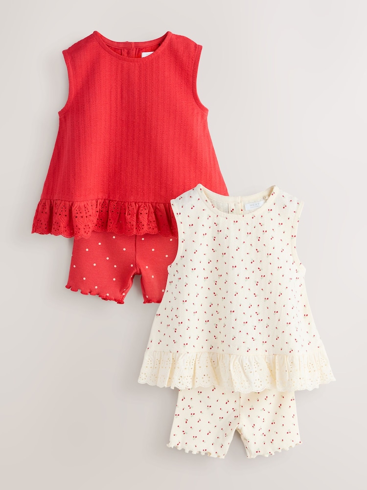 Red & White Vest and Shorts Set 2 Pack (3mths-7yrs) - Image 6 of 6