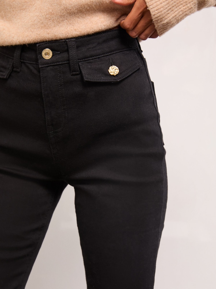 Lipsy Black Petite Glam Pocket Skinny Leg Jeans - Image 2 of 5