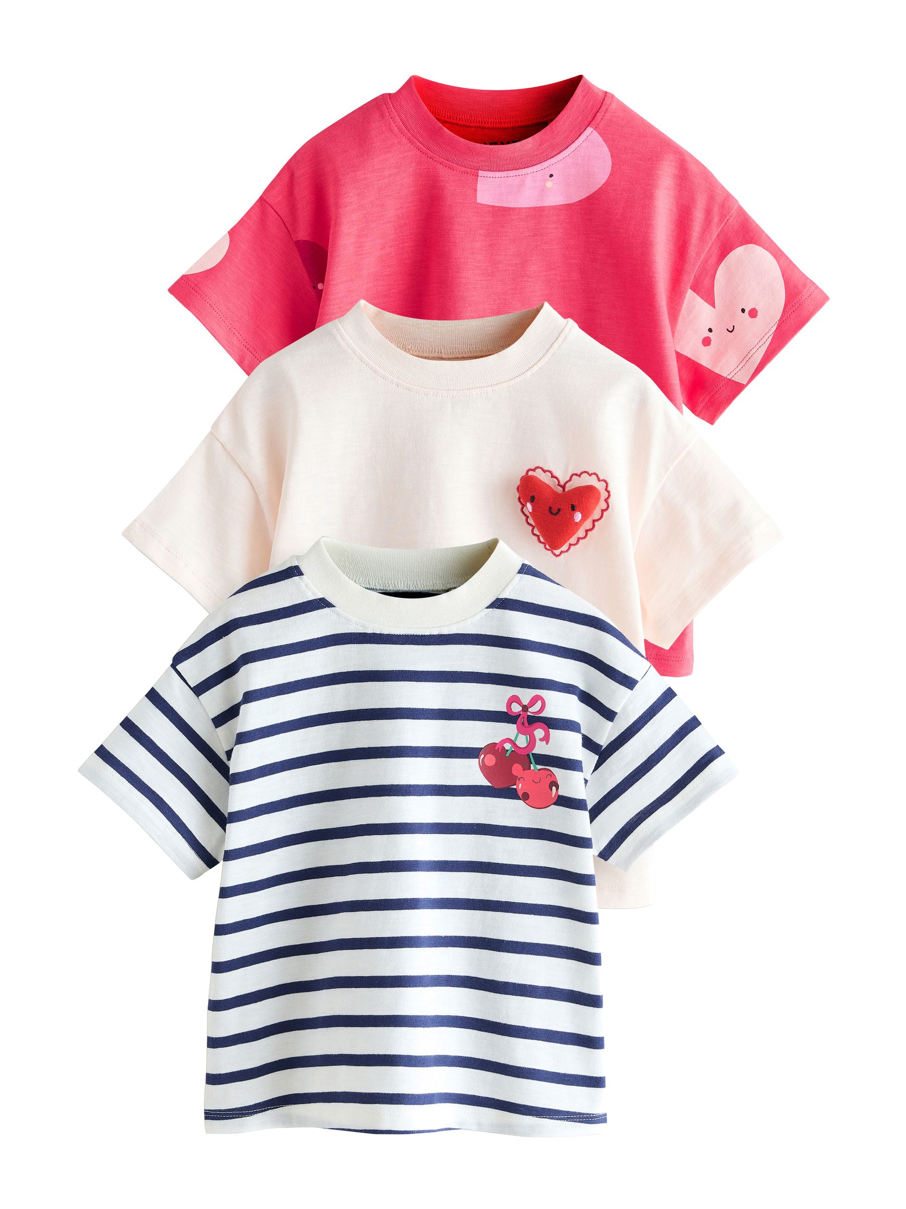 Buy Red Hearts T-Shirts 3 Pack (3mths-7yrs) from Next China