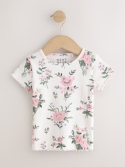 Pink Ribbed Short Sleeve Tops 5 Pack (3mths-7yrs) - Image 4 of 9