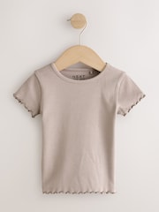 Pink Ribbed Short Sleeve Tops 5 Pack (3mths-7yrs) - Image 7 of 9