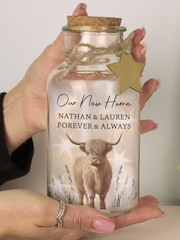 Personalised Highland Cow LED Light Up Jar by PMC - Image 2 of 3