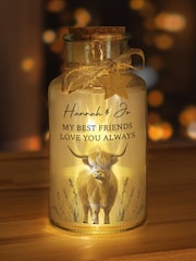 Personalised Highland Cow LED Light Up Jar by PMC - Image 3 of 3
