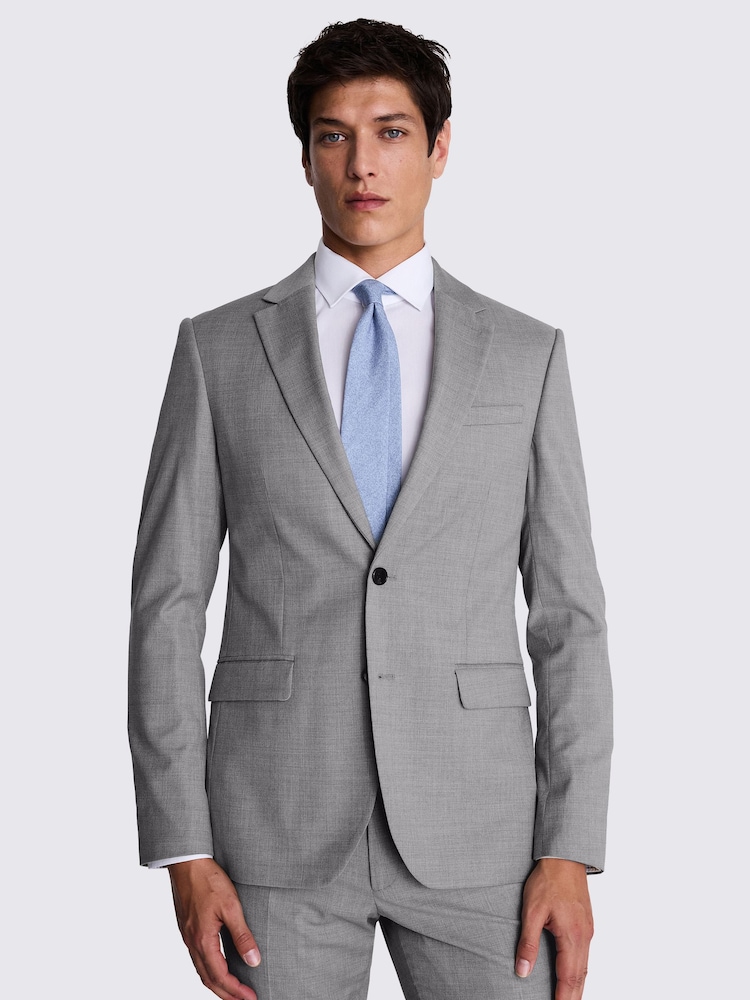 Comprar Gris Regular Chaqueta de traje elástica en azul tinta