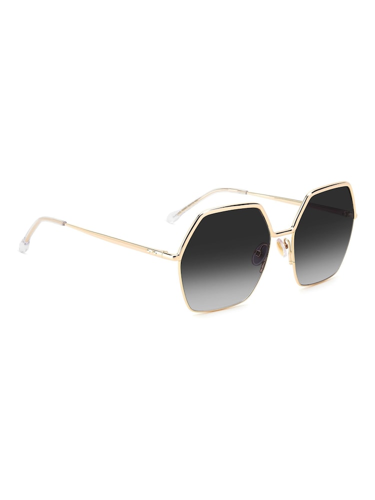 Isabel Marant Gold Oversized Rectangular Geometrical Sunglasses - Image 1 of 5