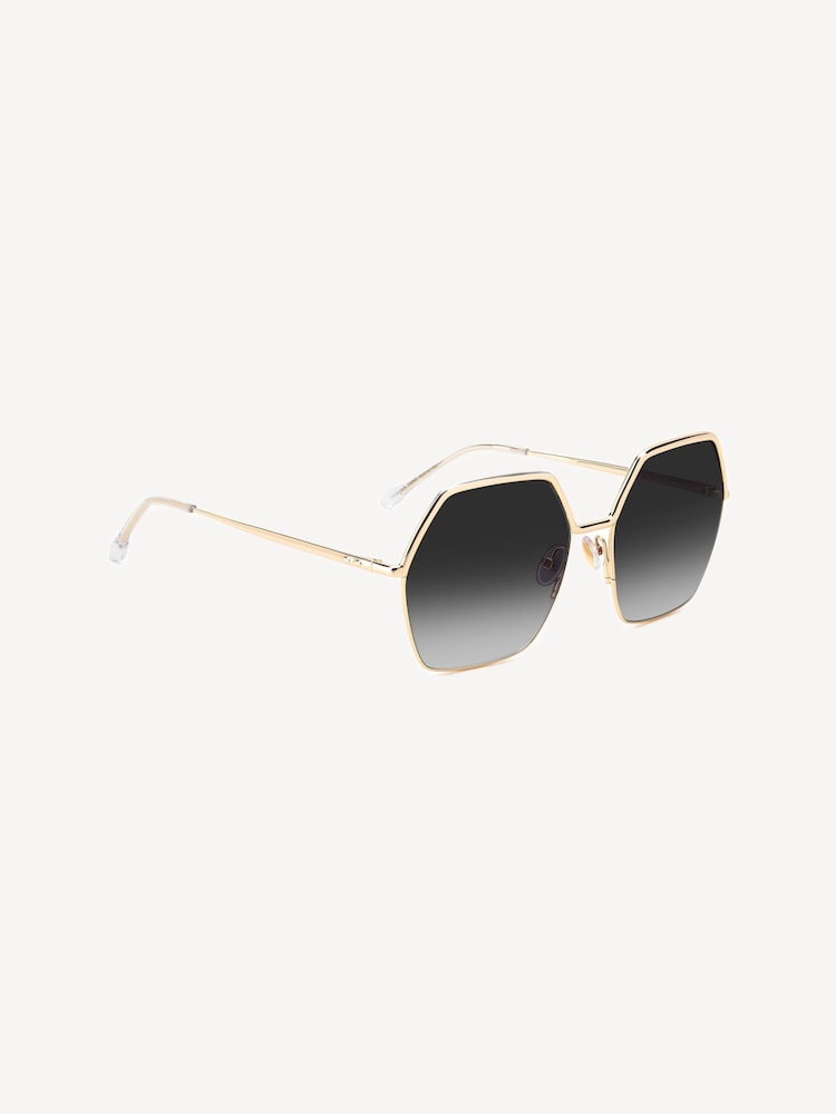 Isabel Marant Gold Oversized Rectangular Geometrical Sunglasses - Image 1 of 5 Isabel Marant Gold Oversized Rectangular Geometrical Sunglasses - Image 1 of 5