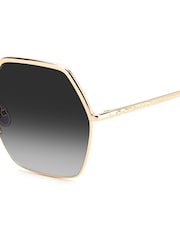 Isabel Marant Gold Oversized Rectangular Geometrical Sunglasses - Image 3 of 5