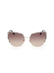 Guess Metal Cat Eye Black Sunglasses in Rose Gold - Image 1 of 9