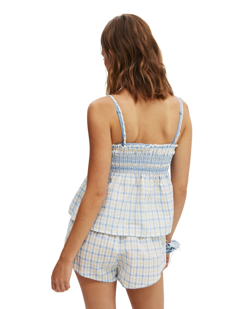 أزرق - Cotton On Shirred Woven Sleep Set - صورة 2 من 4 أزرق - Cotton On Shirred Woven Sleep Set - صورة 2 من 4
