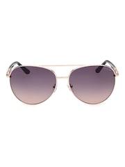 Guess Gold Metal Pilot Sunglasses - Image 1 of 8