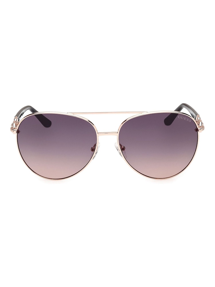 Guess Gold Metal Pilot Sunglasses - Image 1 of 8 Guess Gold Metal Pilot Sunglasses - Image 1 of 8