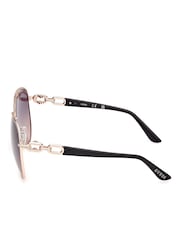 Guess Gold Metal Pilot Sunglasses - Image 3 of 8