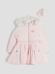 River Island Pink Girls Skirt Padded Coat - Image 1 of 4