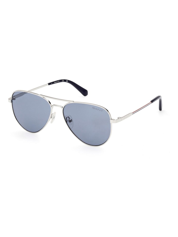 GANT Cream Metal Aviator Sunglasses In Ruthenium - Image 2 of 8 GANT Cream Metal Aviator Sunglasses In Ruthenium - Image 2 of 8
