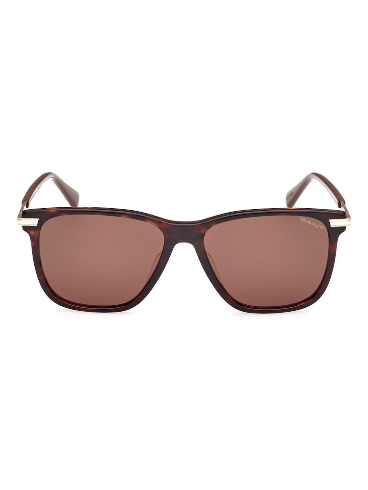 GANT Brown Square Sunglasses In Dark Havana - Image 1 of 8