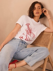 Mint Velvet Pink Lobster Graphic Print T-Shirt - Image 1 of 6