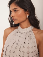 Mint Velvet Natural Disc Halter Top - Image 4 of 8